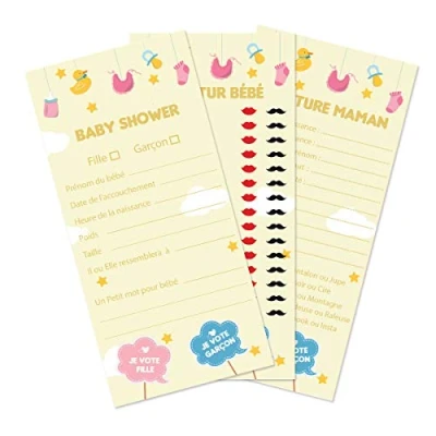 Afbeelding van OLILLY 30 speelkaarten rond de baby en aanstaande moeder voor babyborrel (gemengd spel)