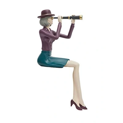 Afbeelding van Sculptuur Figuren Vrouw Arts Standbeeld Meisje Decor Polyresin Telescoop Cadeau 22cm