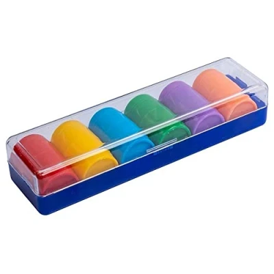 Afbeelding van Falomir Set van 6 plastic kubussen met doos en 24 chips, inclusief dobbelstenen, voor plezier entertainment 2 spelers (leeftijd +4)