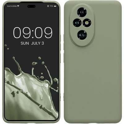 Afbeelding van kwmobile telefoonhoesje geschikt voor HONOR 200 Pro Hoesje smartphone Precisie camera uitsnede In grijsgroen
