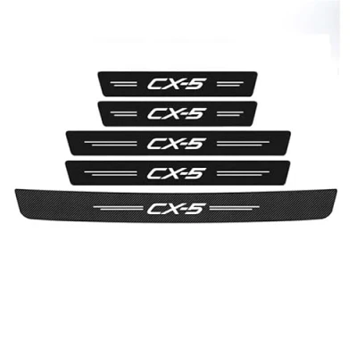 Afbeelding van SANQIUTOU 5 stuks autodeurdorpelbeschermers voor Mazda CX CX5 2015 2020 2021 2022 2023, carbon autofolie met koolstofvezellogo zelfklevend