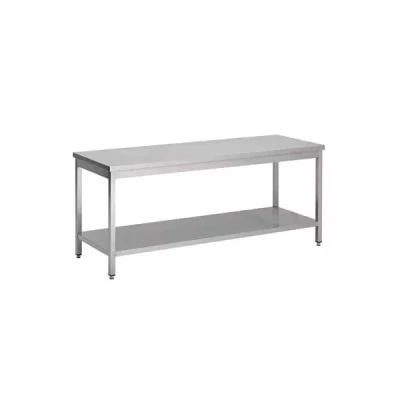 Afbeelding van Gastro M RVS werktafel met onderblad 88x120x60cm