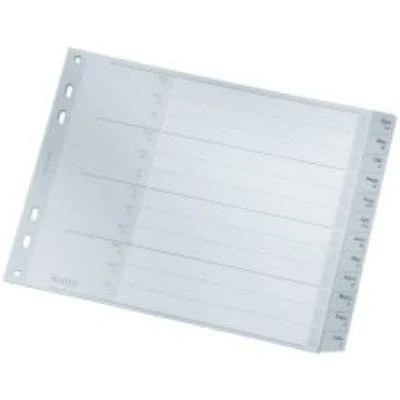 Image de Registre plastique a4 jan déc pp 12 feuilles gris avec page de couverture leitz 1288 00 85