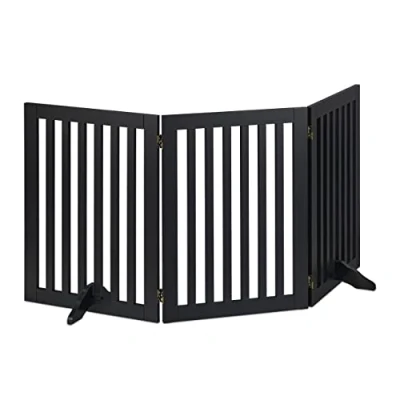 Afbeelding van Relaxdays Veiligheidshekje 70 cm hoog kinderhek hondenhek diverse breedtes zwart 3 panelen