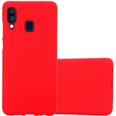 Afbeelding van Cadorabo Hoesje geschikt voor Samsung Galaxy A40 in FROST ROOD Beschermhoes gemaakt van flexibel TPU silicone Case Cover