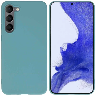 Afbeelding van iMoshion Hoesje Geschikt voor Samsung Galaxy S23 Plus Siliconen EasyGrip Backcover Donkergroen