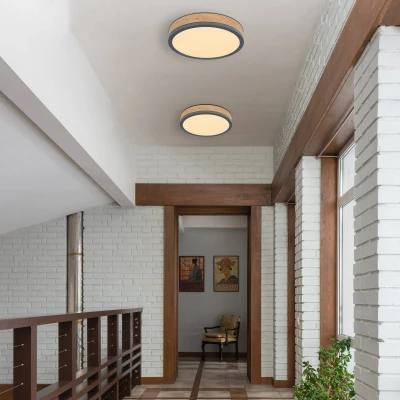 Afbeelding van Plafondlamp Doro Ø 30 cm donker hout, grafiet
