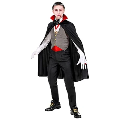Afbeelding van Widmann Vampier &amp; Dracula Kostuum Gave Graaf Jongen Zwart, Grijs Maat 158 Halloween Verkleedkleding