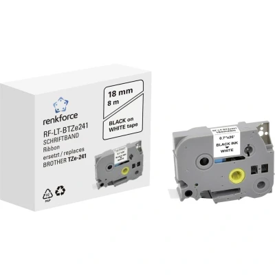 Afbeelding van Labeltape Renkforce RF LT BTZe241 Compatibel vervangt Brother TZe 241 18 mm Tapekleur: Wit Tekstkleur: Zwart 8 m