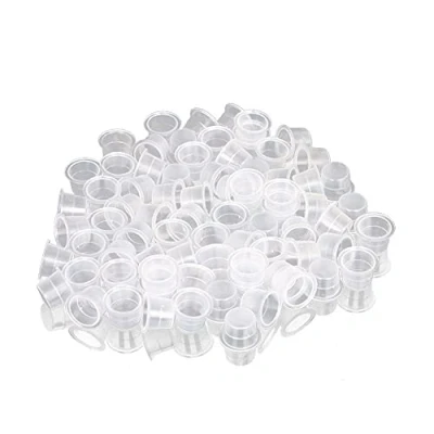 Afbeelding van Sonew 100 stuks tattoo inktbekers, wegwerpbeker van kunststof voor inkt, transparante inktcapsule, benodigdheden, kits (M)