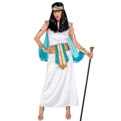 Afbeelding van Widmann Egypte Kostuum Gemene Egyptische Koningin Vrouw Zwart, Goud Large Carnavalskleding Verkleedkleding