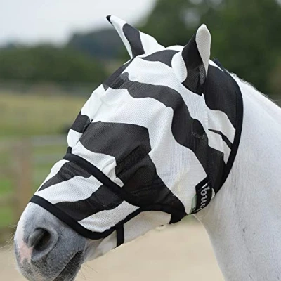 Afbeelding van Bucas Buzz Off Zebra Vliegenmasker Met Neus XXS