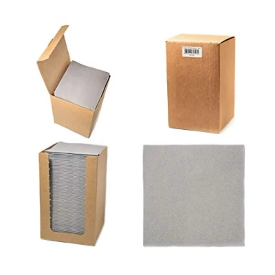 Afbeelding van Alvotex Chic Airlaid 100 handdoeken maritiem 1/4 laags stofachtige wegwerphanddoeken premium kwaliteit grijs, 20 x cm