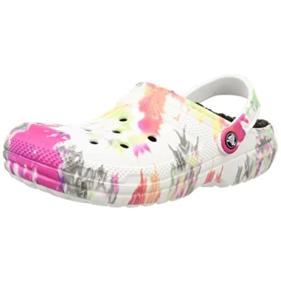 Afbeelding van Crocs Klassieke clogs tie dye Lined Heren Dames Pantoffels Warm Fuzzy Unisex Classic Slippers Slippers, knuffelig