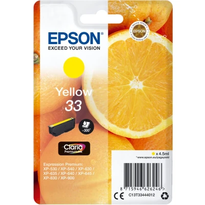 Afbeelding van Epson 33 (C13T33444012) Inktcartridge Geel