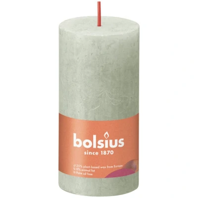 Afbeelding van Bolsius kaars rustiek Foggy Green 100/50 mm