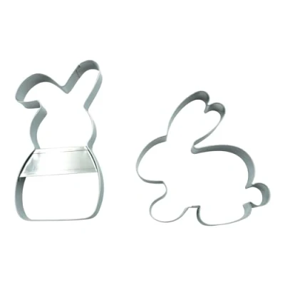 Afbeelding van BekkiB 8814622 Lot de 2 Emporte pièces « Lapin » pour Pâques En acier inoxydable Passe au lave vaisselle