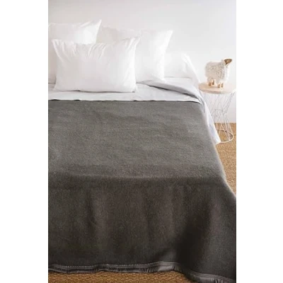 Image de Couverture Aubisque en laine woolmark 240x260 cm anthracite et souris