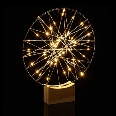 Afbeelding van Relaxdays led decoratie ring sfeerlamp Ø 25 cm sfeerverlichting op batterijen kerst