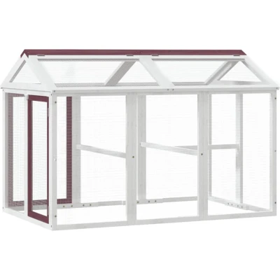 Afbeelding van vidaXL Dierenren 141x94x104 cm massief grenenhout mokkakleurig