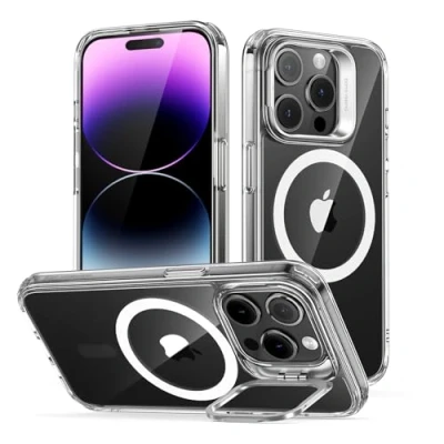 Afbeelding van ESR Classic Kickstand HaloLock Telefoonhoesje geschikt voor Apple iPhone 14 Pro Hardcase Backcover Hoesje MagSafe Compatible Transparant