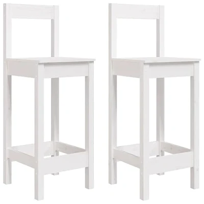 Afbeelding van Barstoelen 2 st 40x41,5x112 cm massief grenenhout wit