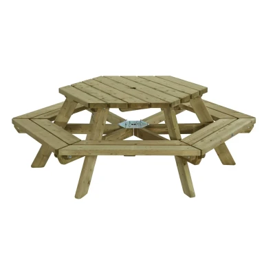 Afbeelding van Picknicktafel zeshoek Talen Buitenmeubelen