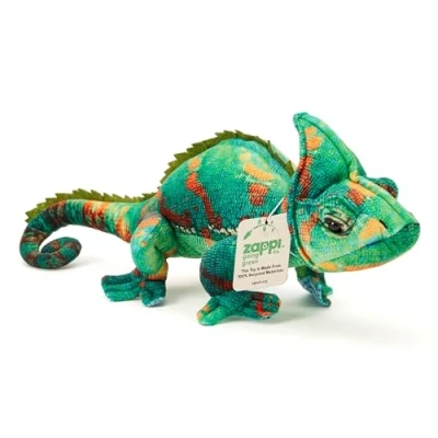 Afbeelding van Zappi Co Speelgoedkameleon van 100% gerecycled pluche (42 cm lang), gewatteerd, zacht, behaaglijk, milieuvriendelijk, voor het eerste kind