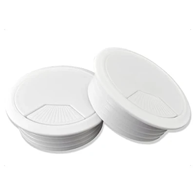 Afbeelding van 2 x Mprofi MT® kabelgoot bureaudoorvoer bureaukabel management pc gamer kabeldoorvoer diameter: Ø 60 mm rond wit
