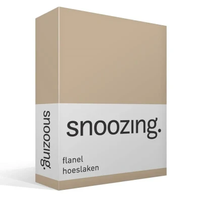 Afbeelding van Snoozing Flanel Hoeslaken Tweepersoons 140x200 cm Camel