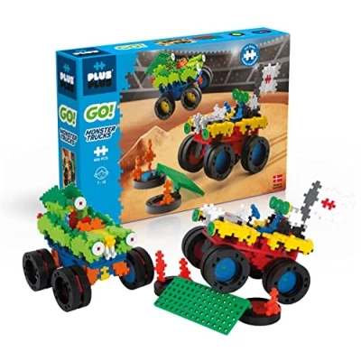 Afbeelding van Plus Go! Monster Trucks Constructiespeelgoed Set Met Bouwstenen 600 Delige Bouwset Bouwspeelgoed Vanaf 7 Jaar