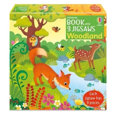 Afbeelding van Book and 3 Jigsaws Usborne Jigsaws: Woodland
