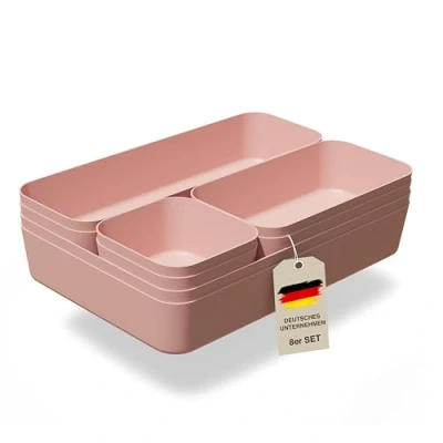 Afbeelding van VMbathrooms® lade organizer set voor elke behoefte Praktische sorteerbakjes Ladeverdeler Uw ideale keuken, kantoor en huishouden (Roze)