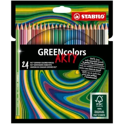 Afbeelding van Kleurpotloden STABILO 6019 GREENcolors Arty assorti etui à 24 stuks