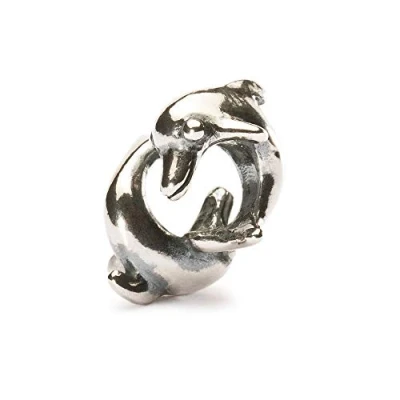 Afbeelding van Trollbeads Zilveren kraal met spelende dolfijnen, zilver, niet gespecificeerd, zilverkleurig, gespecificeerd