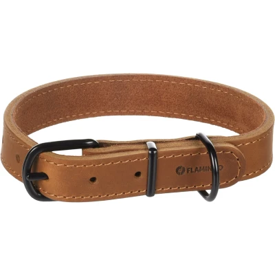 Afbeelding van Leren halsband hond Montana cognac M L
