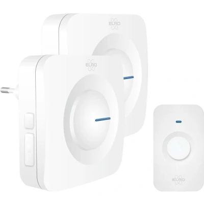 Afbeelding van ELRO DB3000 Draadloze Deurbel Set met 1x Ontvanger op batterij + Plug in Bereik 300