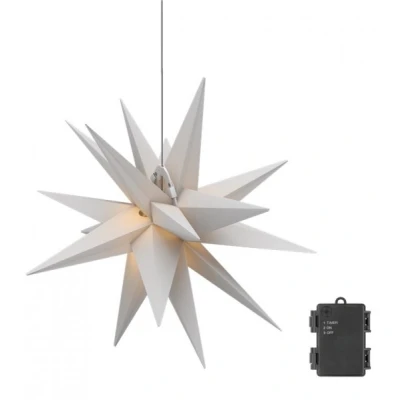 Afbeelding van Goobay LED 3D kerstster, Ø 56 cm, werkt op batterijen buitenster met timer en 18 punten, warm wit (3000 K), van weerbestendig kunststof (IP44)...