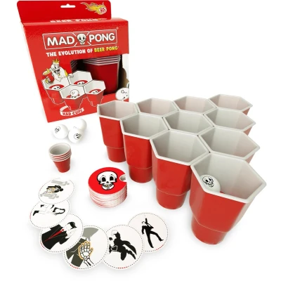 Afbeelding van MadPong Beer pong 2.0 Party Bier Drankspel Spelletjes voor volwassenen red cups shot inbegrepen