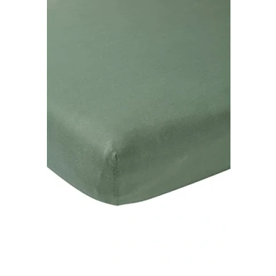 Image de Meyco Baby Uni Drap housse pour lit d&#039;appoint (drap de en jersey doux, 100% coton, ajustement parfait grâce à un élastique tout autour, respirant, dimensions : 50 x 90 cm), vert forêt
