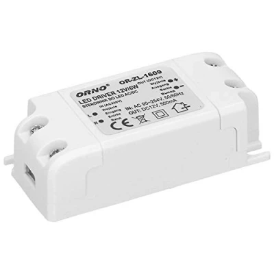 Afbeelding van Orno Transformator 12 V (90 VAC 254 naar VDC) voor G4 MR11 MR16 GU5.3 led lampen of ledstrips (6 W 50 W), IP20 W)