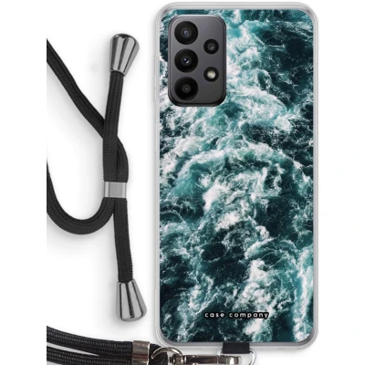 Afbeelding van hoesje met Koord geschikt voor Samsung Galaxy A23 Zee golf Telefoonhoesje Zwart Bescherming aan alle Kanten en Over de Schermrand
