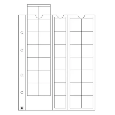 Afbeelding van Leuchtturm Leuchtturm, Optima, Bladen (4 rings) voor Munten Ø 27 mm. (35 st.) Transparant afm: 202x252 per 5 st.