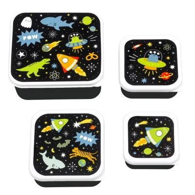 Afbeelding van A Little Lovely Company Lunch &amp; Snack Box Set Galaxy