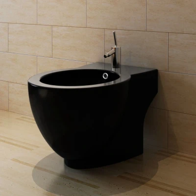Afbeelding van Ronde staande keramieken bidet (zwart)