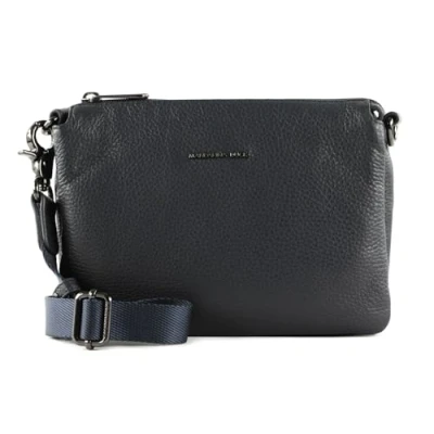 Afbeelding van MANDARINA DUCK Leren Schoudertas Mellow Lux Crossbody Bag Dress Blue Donkerblauw
