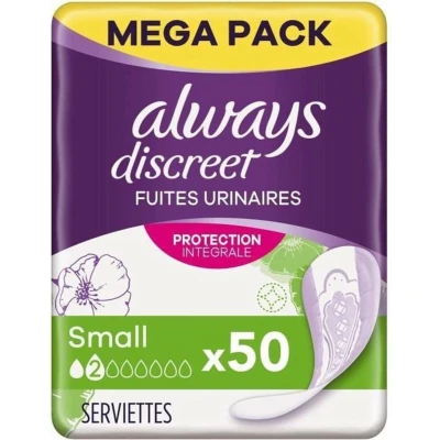 Afbeelding van Always Discreet voor urineverlies en incontinentie Small Voordeelverpakking 50 Stuks Maandverband