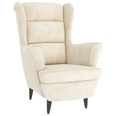 Afbeelding van vidaXL Crèmewitte fluwelen fauteuil
