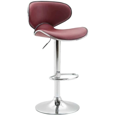 Afbeelding van Barkruk Notodden Kunstleer Chrome frame Bordeauxrood