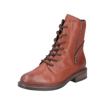 Afbeelding van Rieker 71450 veterlaarzen voor dames, zwart.